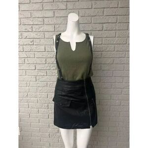 Seek The Lable Women Black Faux Leather Mini Skirt Size XS